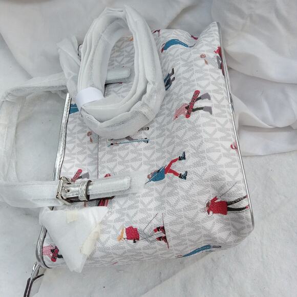 MICHAEL KORS JET SET Small Travel Ski Girls Crossbody Silver Accents NWT - Picture 8 of 14